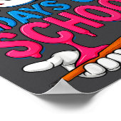 100 Days Of School Baseball Drip Bat 100th Day Of ポスター (角)