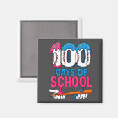 100 Days Of School Baseball Drip Bat 100th Day Of  マグネット (正面/裏面)