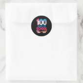 100 Days Of School Baseball Drip Bat 100th Day Of ラウンドシール (バッグ)