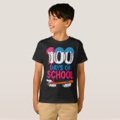 100 Days Of School Baseball Drip Bat 100th Day Of  Tシャツ (正面フル)
