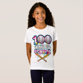 100 Days of School Baseball Shirt PNG Tシャツ (正面フル)