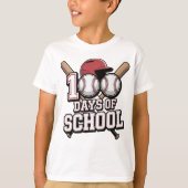 100 Days of School Baseball Sports Theme Tシャツ (正面)