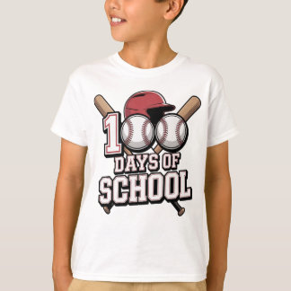 100 Days of School Baseball Sports Theme Tシャツ