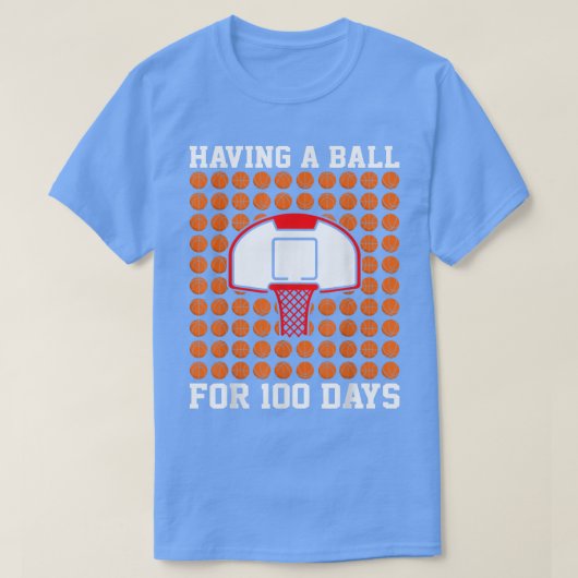100 Days Of School Basketball 100th Day Balls Kids Tシャツ (デザイン正面)