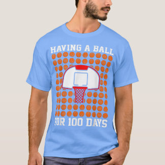 100 Days Of School Basketball 100th Day Balls Kids Tシャツ