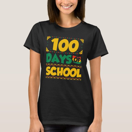 100 Days of School Black History Month Theme Teach Tシャツ (正面)
