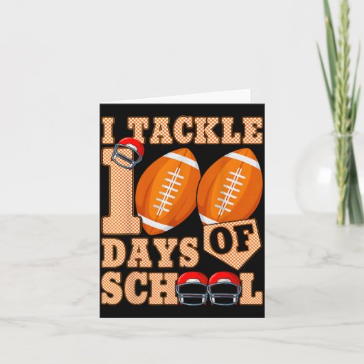 100 Days Of School Boys 100th Day Of School Footba カード (正面)