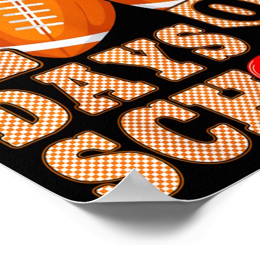 100 Days Of School Boys 100th Day Of School Footba ポスター (角)