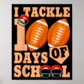 100 Days Of School Boys 100th Day Of School Footba ポスター (正面)