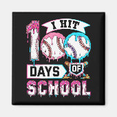 100 Days Of School Boys Baseball Drip 100th Day Ki マグネット (正面)