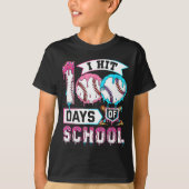 100 Days Of School Boys Baseball Drip 100th Day Ki Tシャツ (正面)