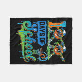 100 Days Of School Boys Basketball Drip 100th Day フリースブランケット (正面(横))