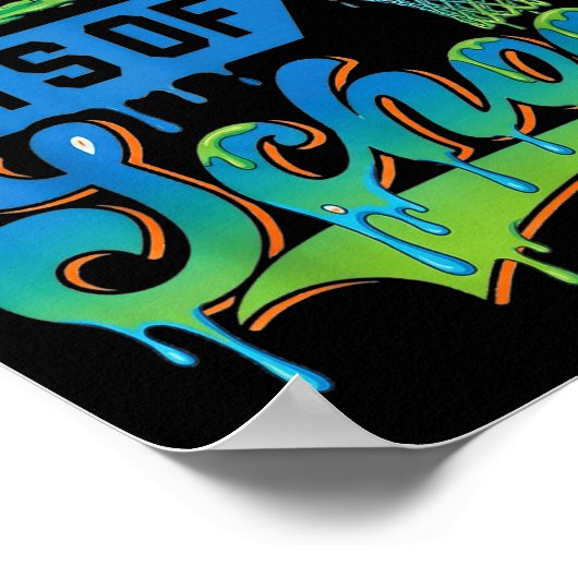 100 Days Of School Boys Basketball Drip 100th Day  ポスター (角)