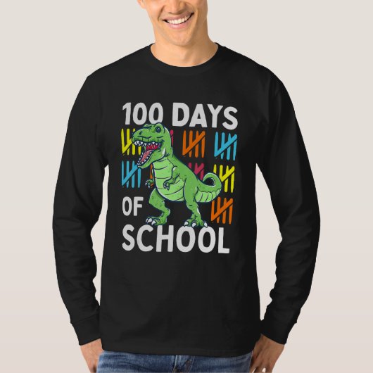 100 Days Of School Boys Dinosaur 100th Day Dino Tシャツ (正面)