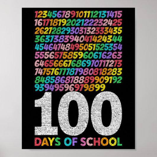 100 Days Of School Boys Girls Kids Math Teacher Ki ポスター (正面)