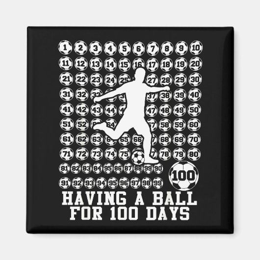 100 Days Of School Boys Soccer 100th Day Of School マグネット (正面)