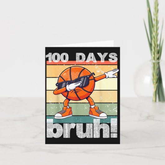 100 Days Of School Bruh Funny Kids Boys Dabbing Ba カード (正面)