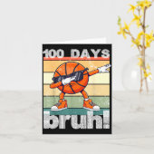 100 Days Of School Bruh Funny Kids Boys Dabbing Ba カード (黄色い花)