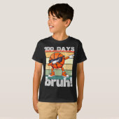 100 Days Of School Bruh Funny Kids Boys Dabbing Ba Tシャツ (正面フル)