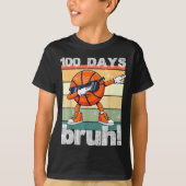 100 Days Of School Bruh Funny Kids Boys Dabbing Ba Tシャツ (正面)