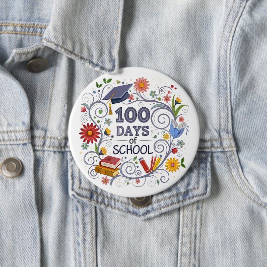 "100 Days of School" Button 缶バッジ (インサイチュ)