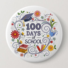 "100 Days of School" Button 缶バッジ