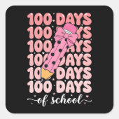 100 days of school celebration スクエアシール (正面)