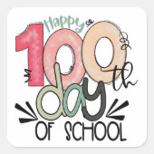 100 days of school celebration  スクエアシール (正面)