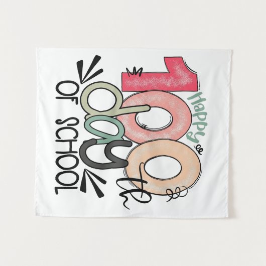 100 days of school celebration  タペストリー (正面(横))