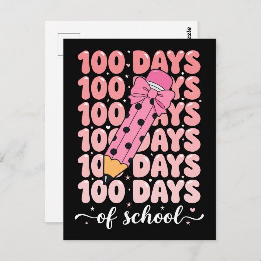 100 days of school celebration ポストカード (正面/裏面)
