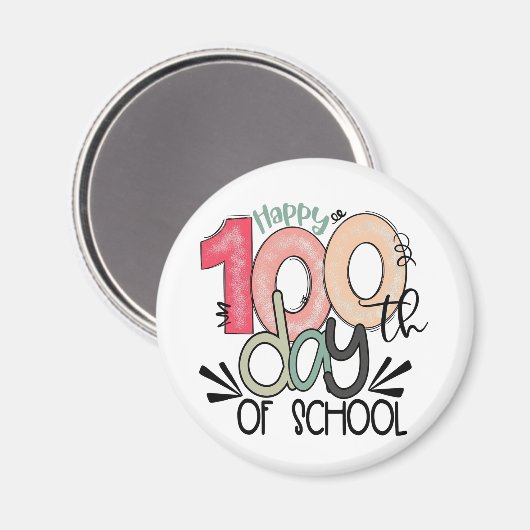 100 days of school celebration マグネット (正面/裏面)