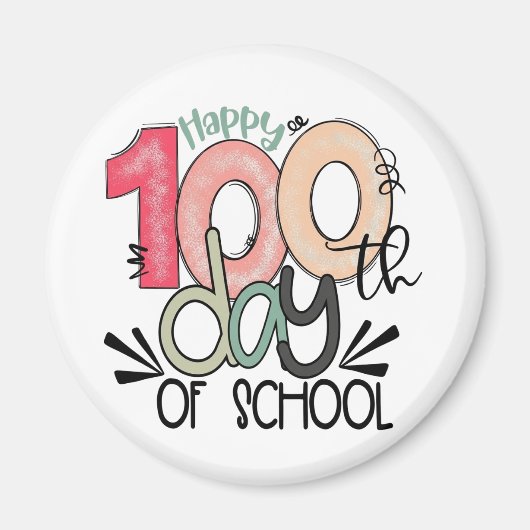100 days of school celebration マグネット (正面)