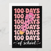 100 days of school celebration 招待状 (正面/裏面)