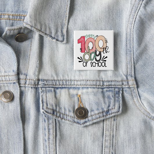 100 days of school celebration button / pin badge 缶バッジ (インサイチュ)