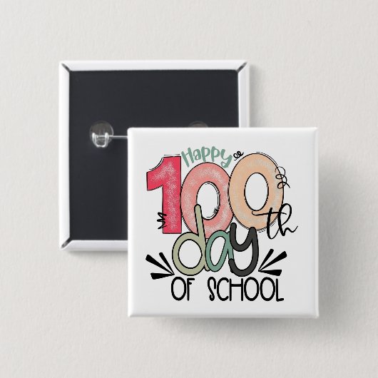 100 days of school celebration button / pin badge 缶バッジ (正面&裏面)