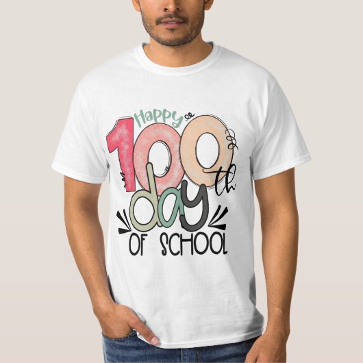 100 Days of School Celebration Value T-Shirt Tシャツ (正面)