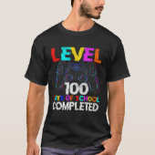 100 Days of School Completed Gamer Boy Level 100 C Tシャツ (正面)