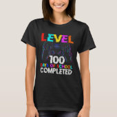 100 Days of School Completed Gamer Boy Level 100 C Tシャツ (正面)