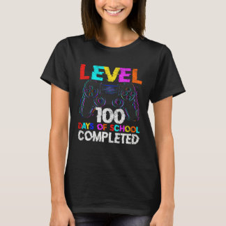 100 Days of School Completed Gamer Boy Level 100 C Tシャツ