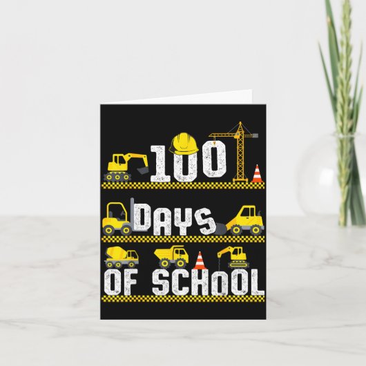 100 Days Of School Construction Truck 100th Day Bo カード (正面)