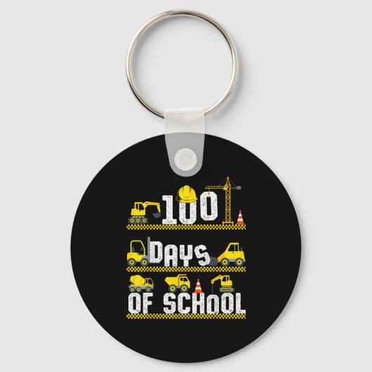 100 Days Of School Construction Truck 100th Day Bo キーホルダー (正面)