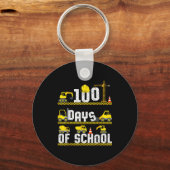 100 Days Of School Construction Truck 100th Day Bo キーホルダー (正面)