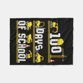 100 Days Of School Construction Truck 100th Day Bo フリースブランケット (正面(横))