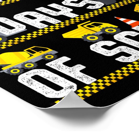 100 Days Of School Construction Truck 100th Day Bo ポスター (角)