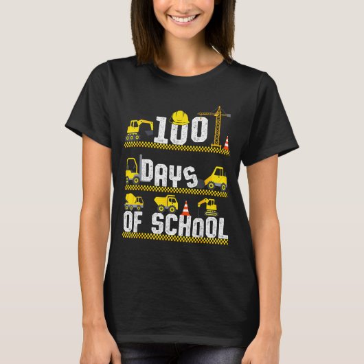 100 Days Of School Construction Truck 100th Day Bo Tシャツ (正面)