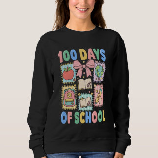 100 Days of School Coquette 100 Days Smarter 100th スウェットシャツ