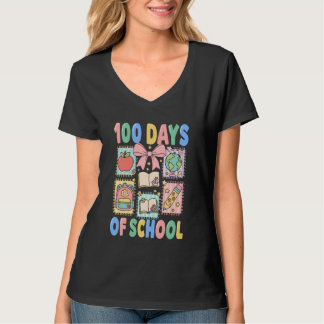 100 Days of School Coquette 100 Days Smarter 100th Tシャツ