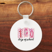 100 Days Of School Coquette Valentine Girls Teache キーホルダー (正面)
