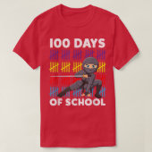 100 Days Of School Cute Japanese Warrior Samurai N Tシャツ (デザイン正面)
