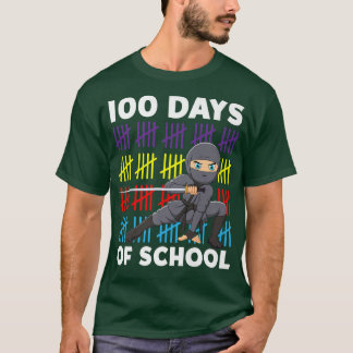 100 Days Of School Cute Japanese Warrior Samurai N Tシャツ